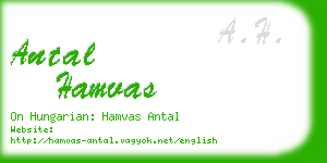 antal hamvas business card